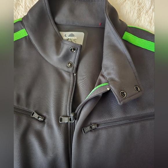 Express Dark Gray Knit Zip Up Jacket size XL - Picture 8 of 14